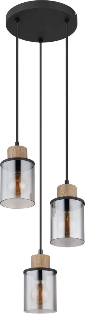Globo Reid Hanglamp - 3 Lichtpunten - Ø27cm - Zwart