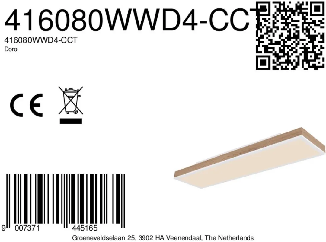 Globo Doro Plafondlamp 20cm LED - Wit - afbeelding 6 van 6