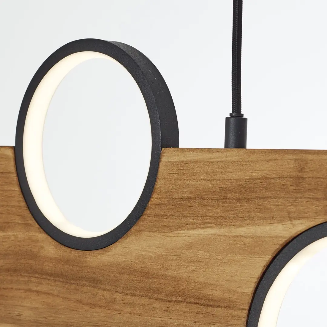Brilliant Cheesy LED Hanglamp 34W - Mat zwart/hout