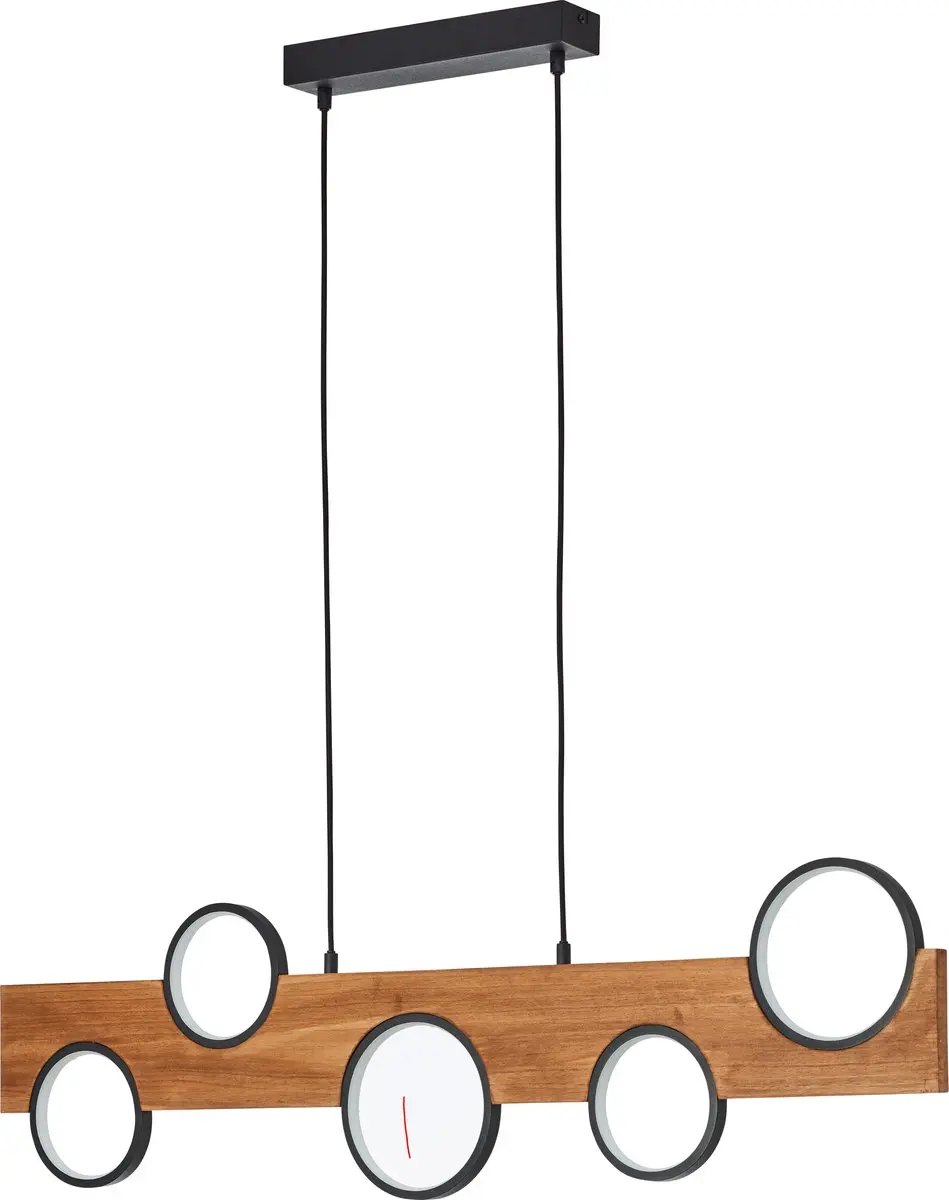 Brilliant Cheesy LED Hanglamp 34W - Mat zwart/hout - afbeelding 6 van 6