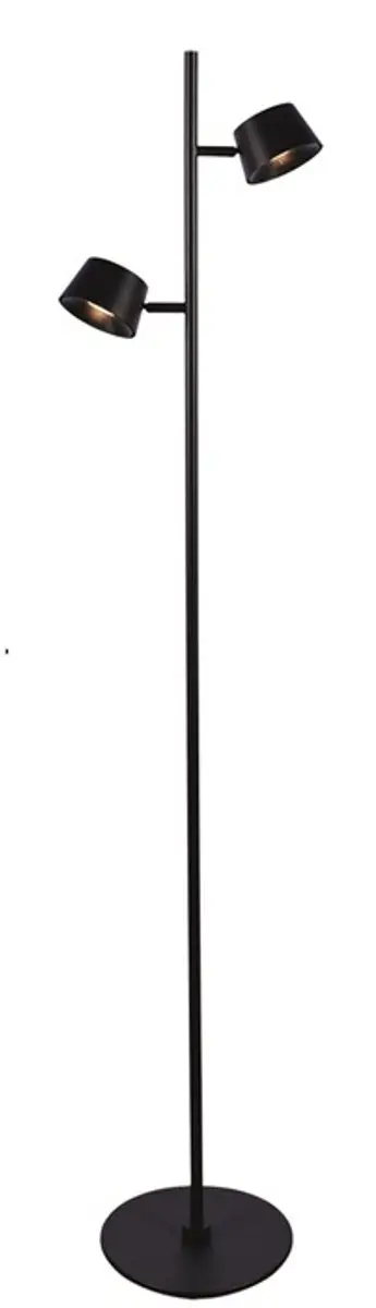 Freelight Cugino Vloerlamp - 2x 6,2W Warm Wit - 140cm Zwart