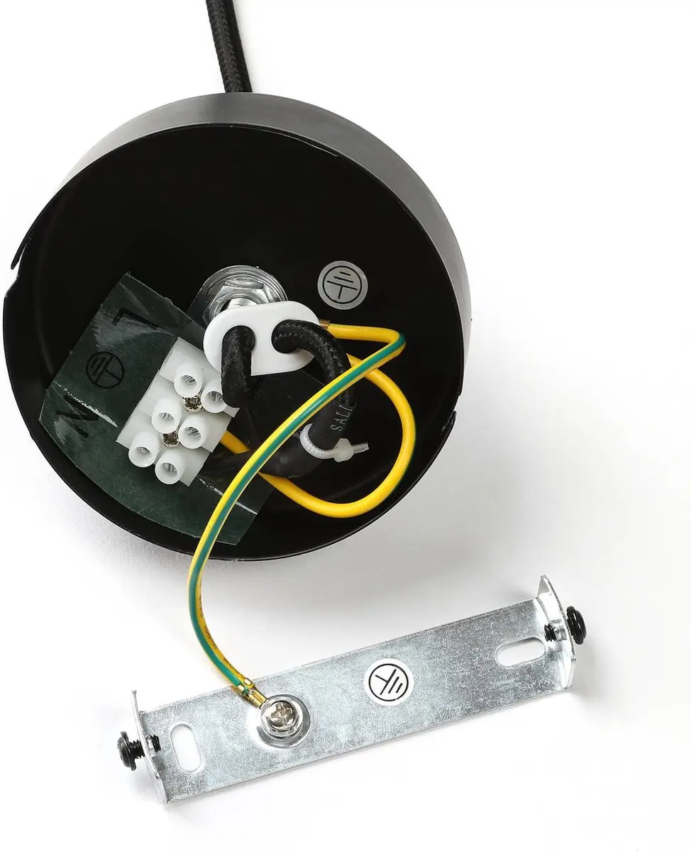 Lindby Hanglamp 1 Licht - Staal/Glas - E27 - Zwart/Wit