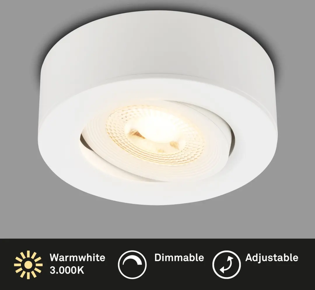 Briloner Desi Opbouwspot 2-in-1 - Ø9cm - Warm wit 3000K