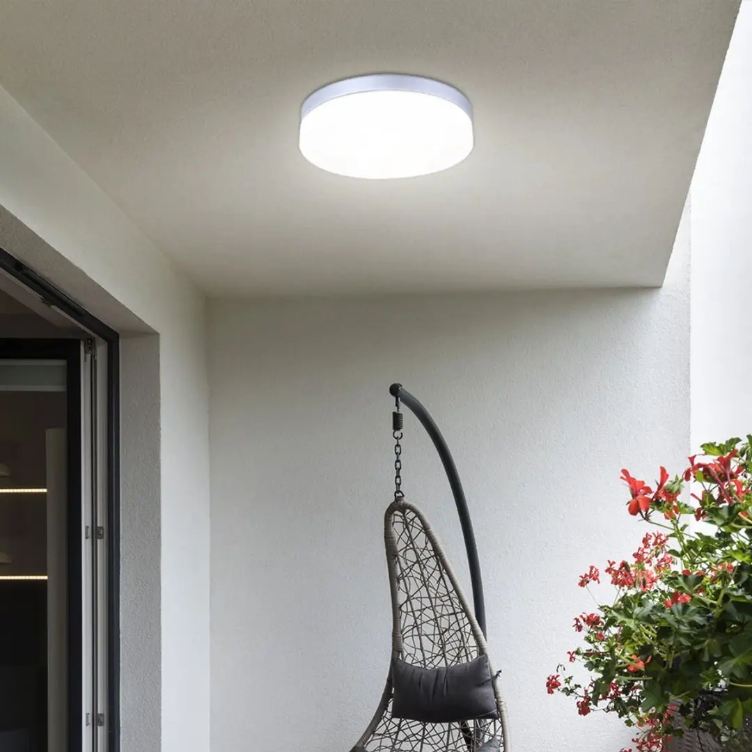 Globo Vranos Plafondlamp 30cm - 3x E27 - Zilver - afbeelding 6 van 6