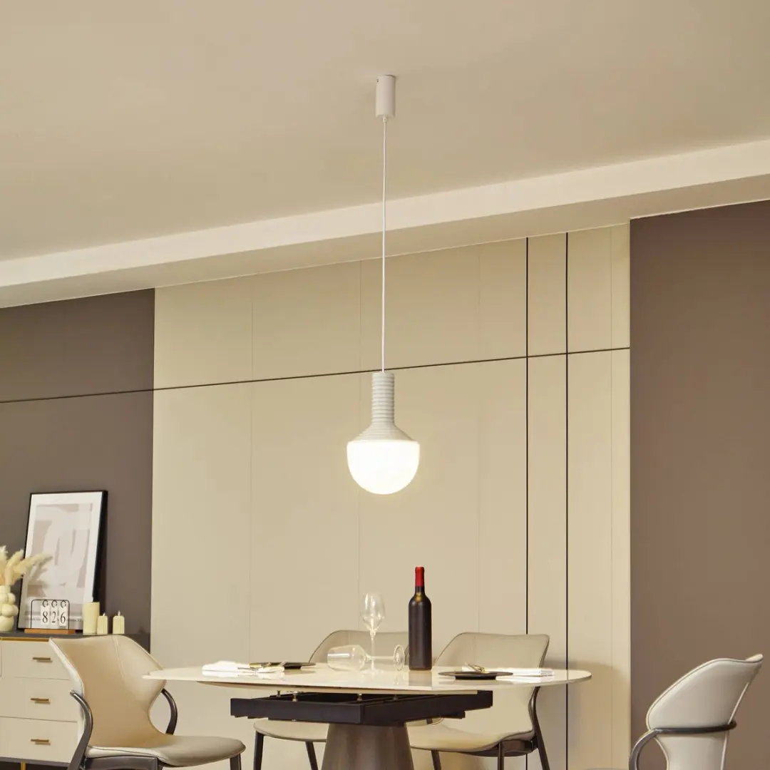 Lucande Hanglamp Keramiek Glas Metaal 36cm - Grijs Opaal