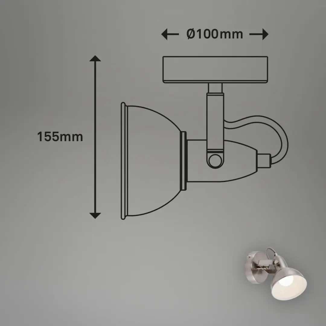Briloner Leuchten SOFT Wandlamp 15,6x10cm - Vintage - 40W Warm Wit