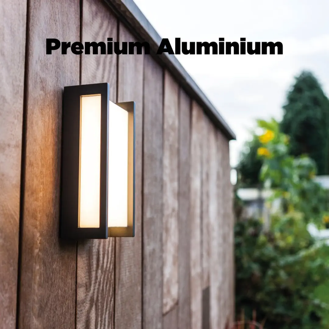 Lutec Qubo LED Wandlamp Buiten - 1100 Lm 3000K - Donkergrijs - afbeelding 6 van 6