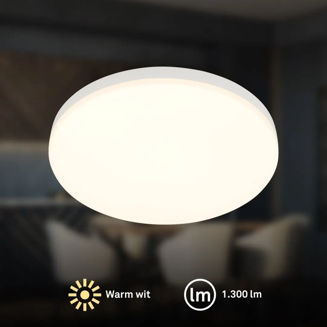 Briloner Stan LED Plafondlamp 24W - Ø22cm - Wit