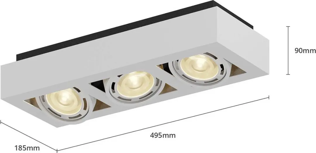 ARCCHIO Plafondlamp 3x GU10 Aluminium - Wit