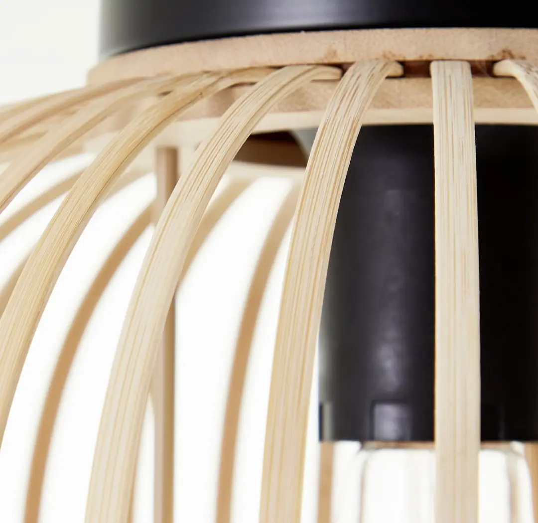 Brilliant Enca Plafondlamp 30cm - Hout/Zwart - E27 - 60W