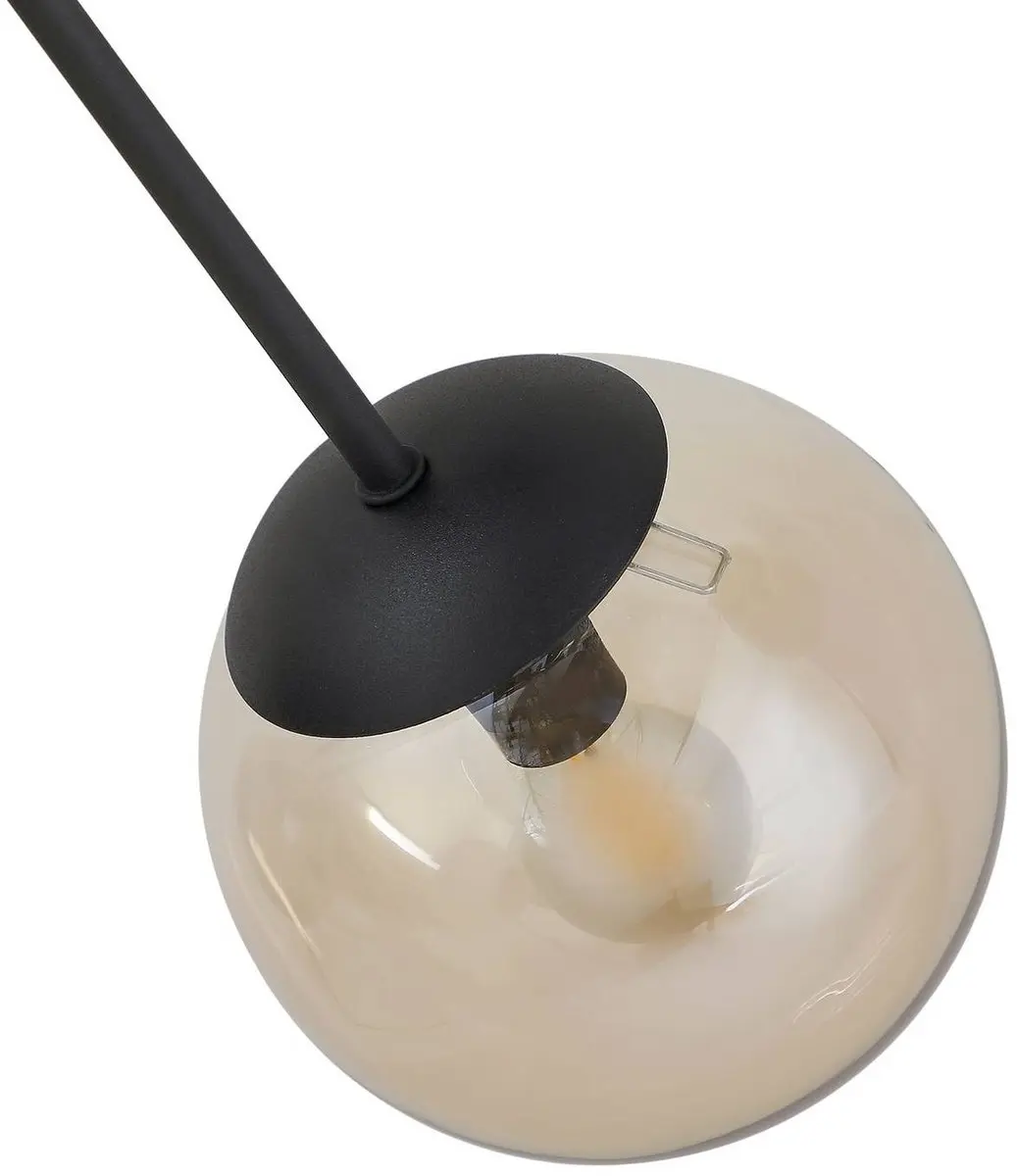Lindby Plafondlamp 6x E14 80cm - Zwart/Rookgrijs