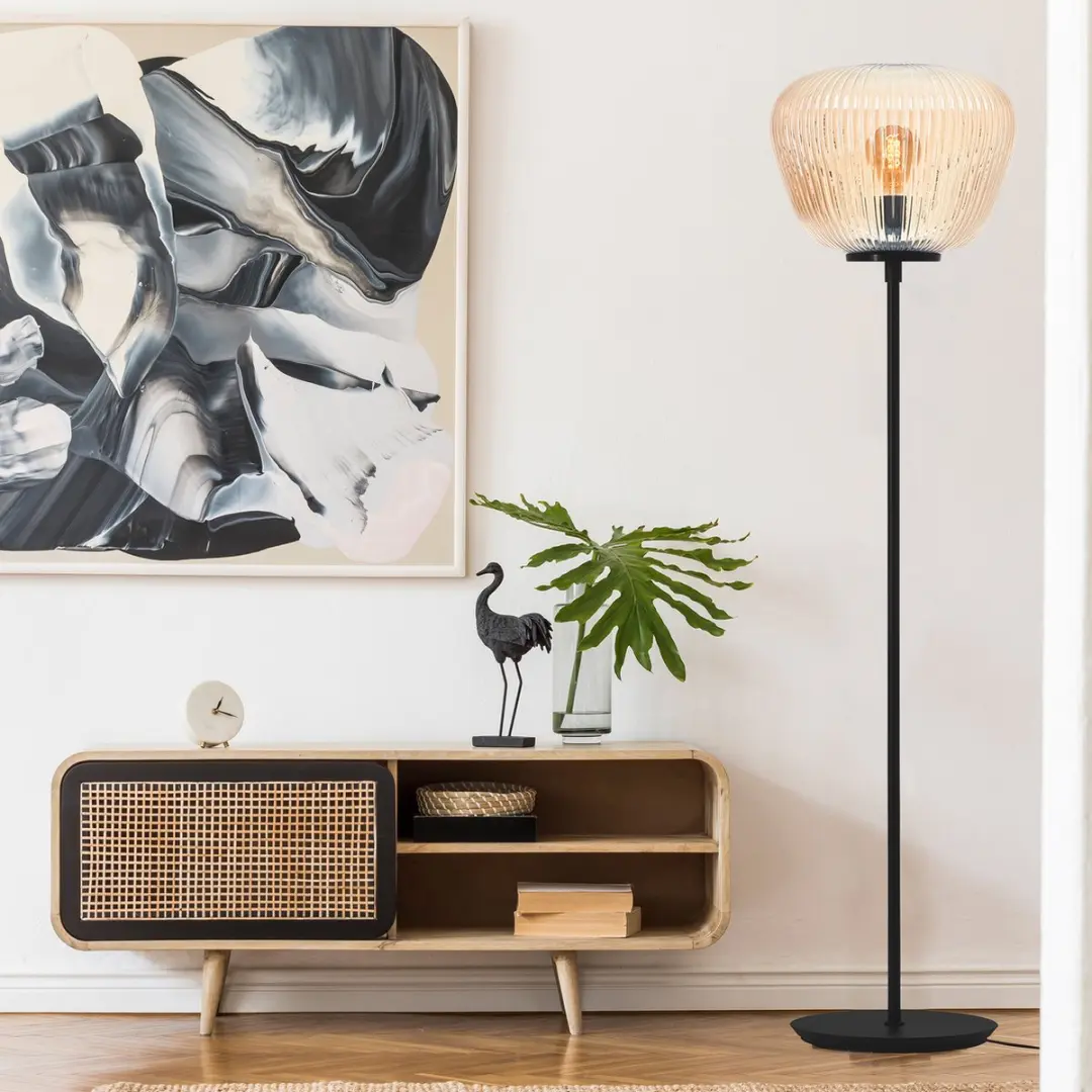 Brilliant Kaizen Vloerlamp - 1xE27 40W - Amber/Zwart - afbeelding 6 van 6
