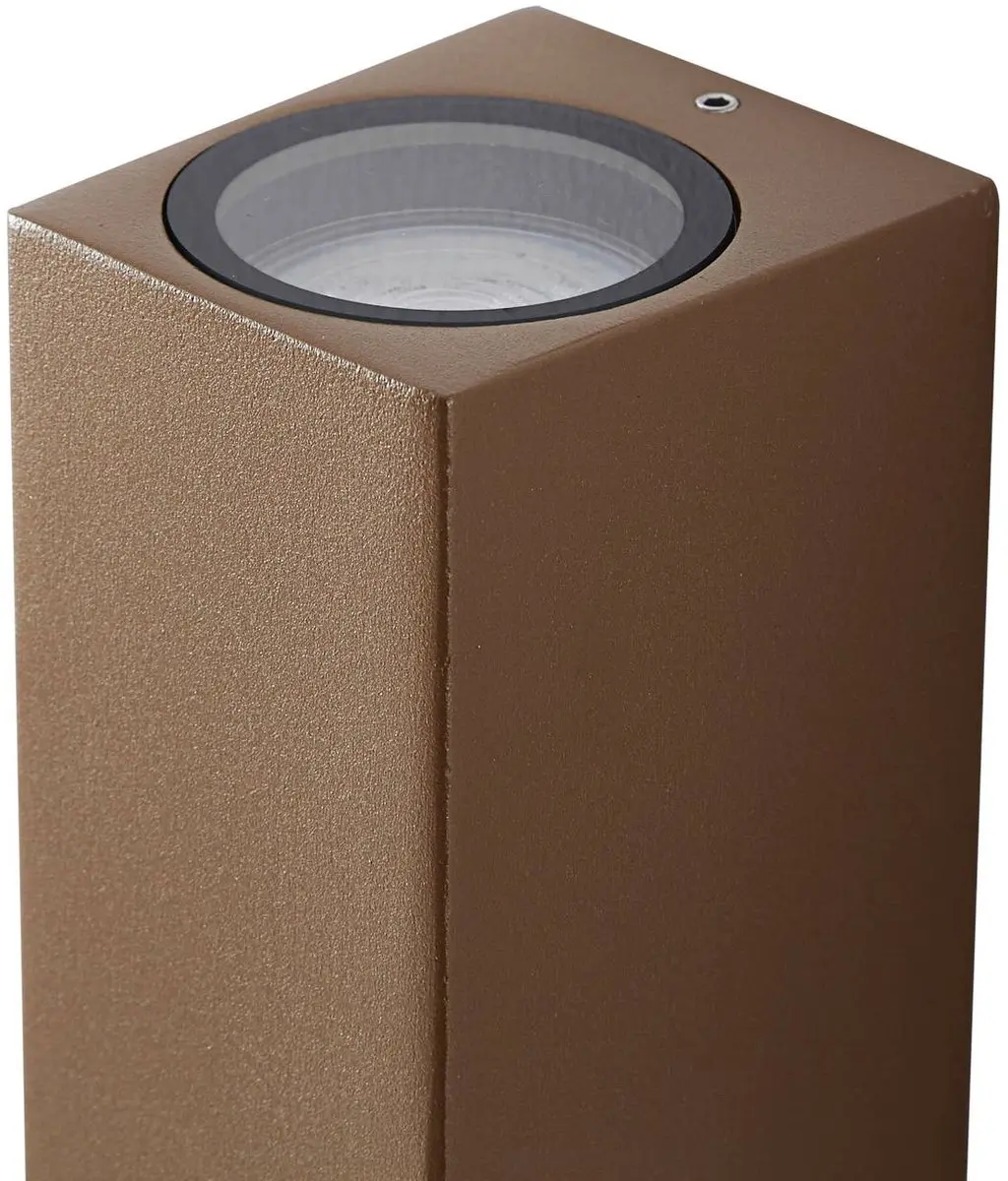 Lucande Wandlamp Buiten 2-Lichts GU10 - Gegoten Aluminium - Bruin/Transparant