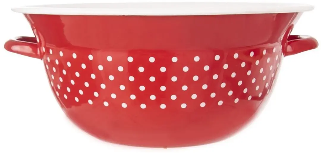 Orion Tecka Emaille Keukenkom - 34cm - Rood/Wit