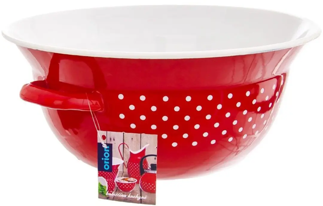 Orion Tecka Emaille Keukenkom - 34cm - Rood/Wit