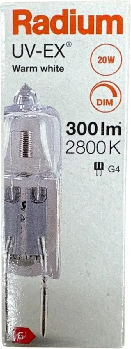 Radium Halogeen Insteeklamp G4 20W 12V - 300lm Warm Wit