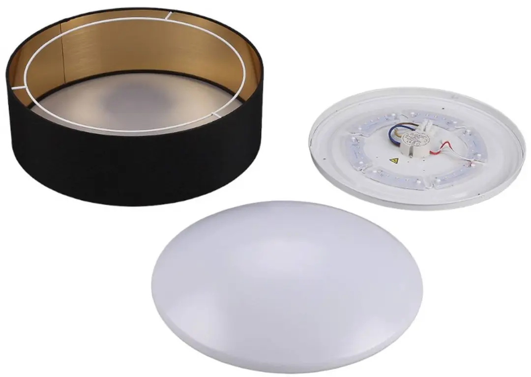 Lindby Plafondlamp 1 Licht 42cm - Zwart/Goud/Wit