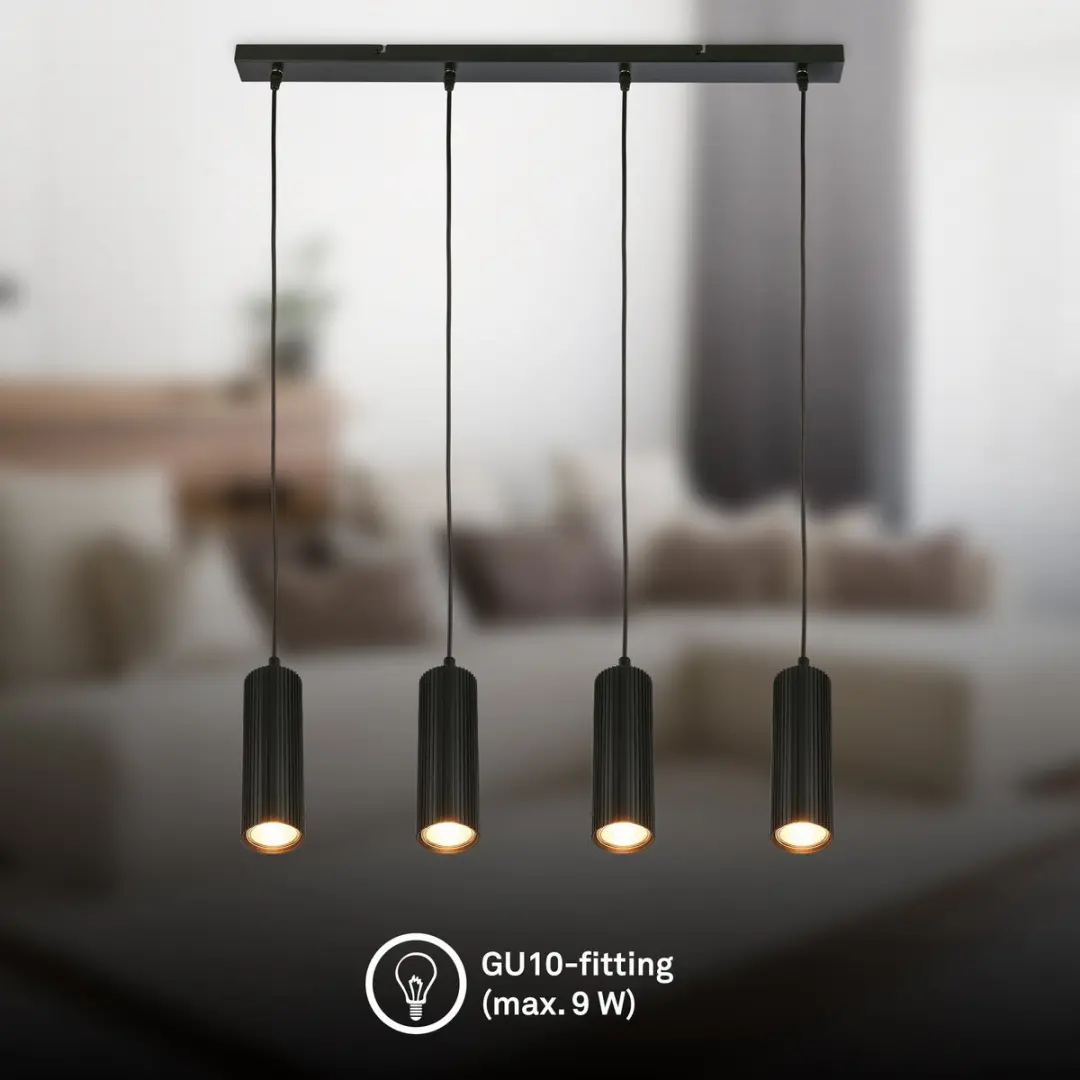 Briloner Ida Hanglamp - 4x GU10 - Zwart