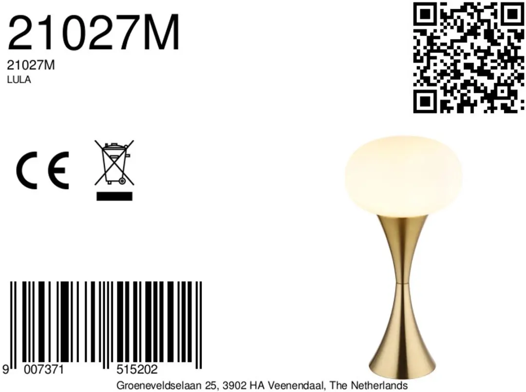 Globo LULA Tafellamp Brons Ø18cm - E14 - afbeelding 6 van 6