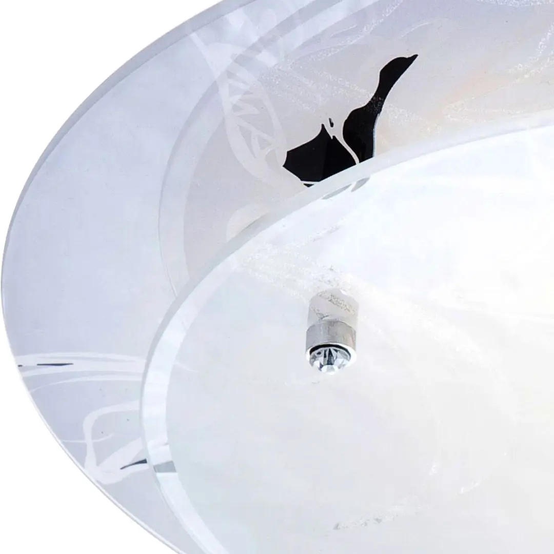Globo Glazen Plafondlamp E27 - Ø25cm x 9,5cm - Wit