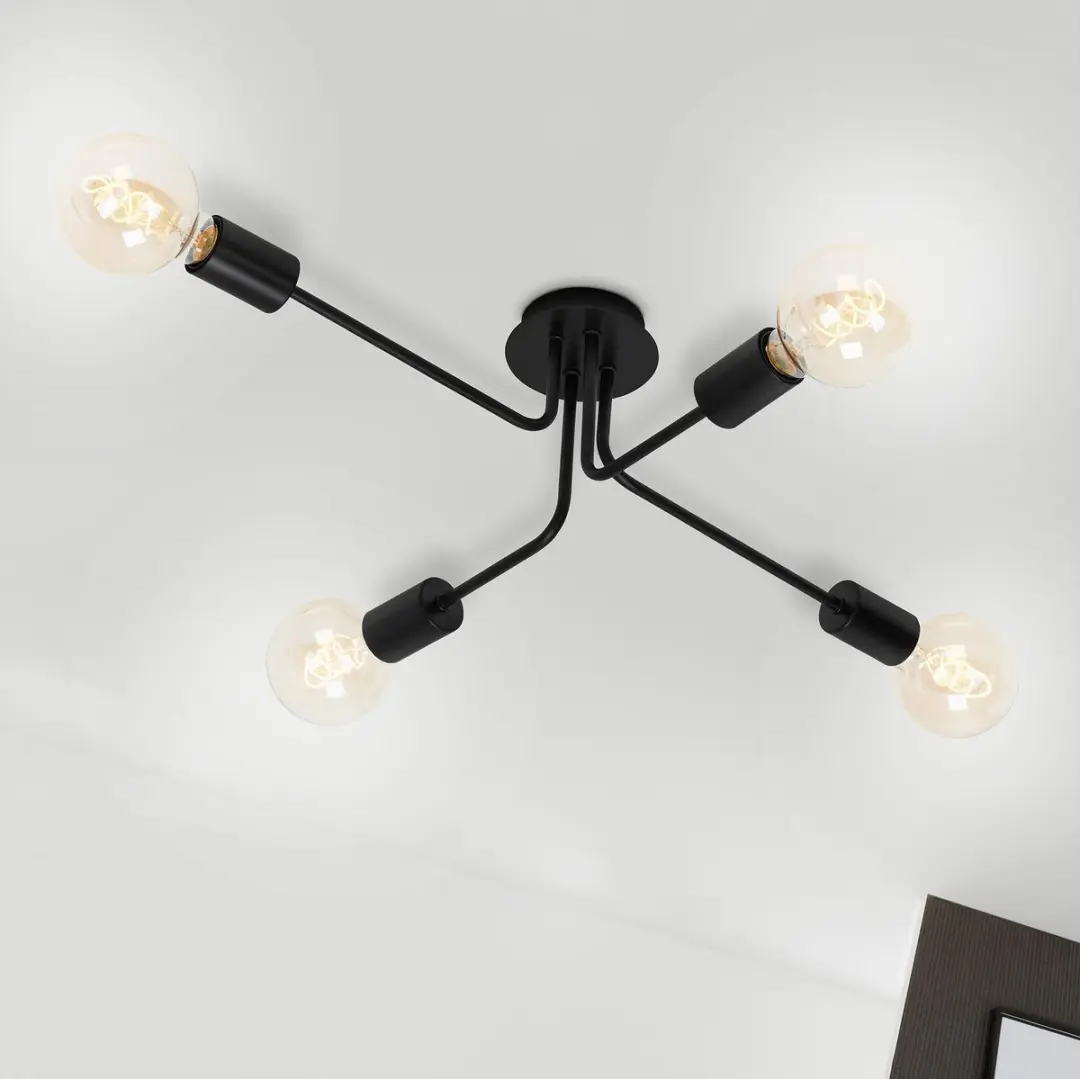 Briloner Kuglo Plafondlamp 4-Lichts E27 - Zwart