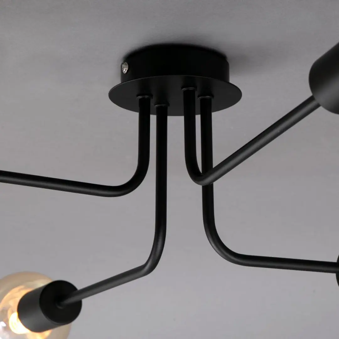 Briloner Kuglo Plafondlamp 4-Lichts E27 - Zwart