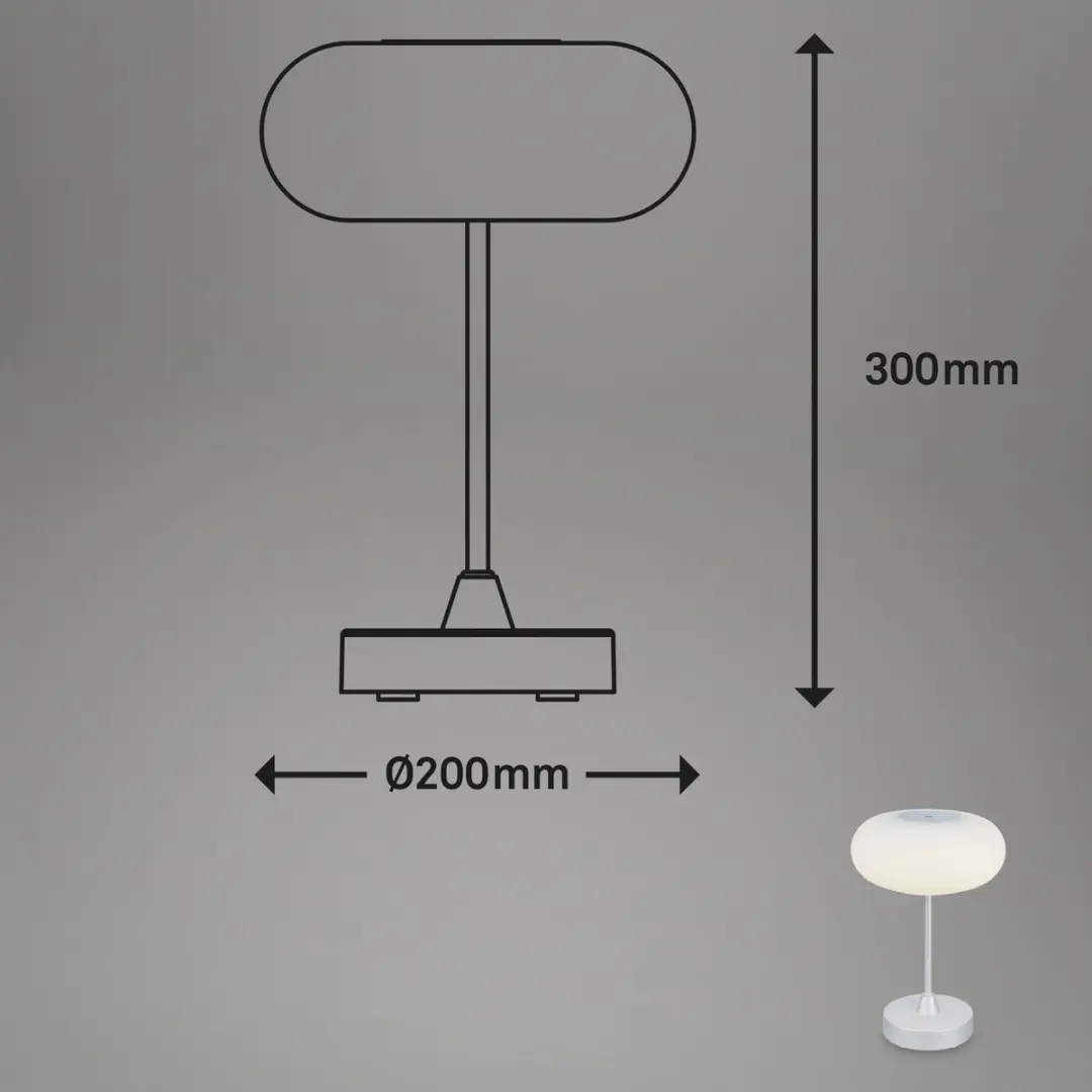 Briloner Olana LED Tafellamp Accu - 3.300K - Mat Chroom