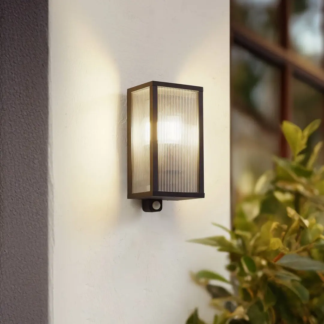 Lindby Wandlamp Buiten 1 Licht E27 - Antraciet/Transparant