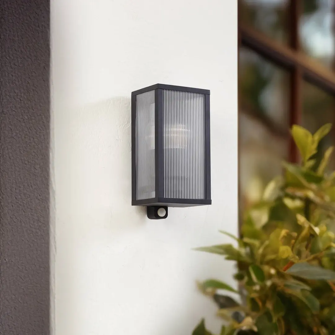 Lindby Wandlamp Buiten 1 Licht E27 - Antraciet/Transparant
