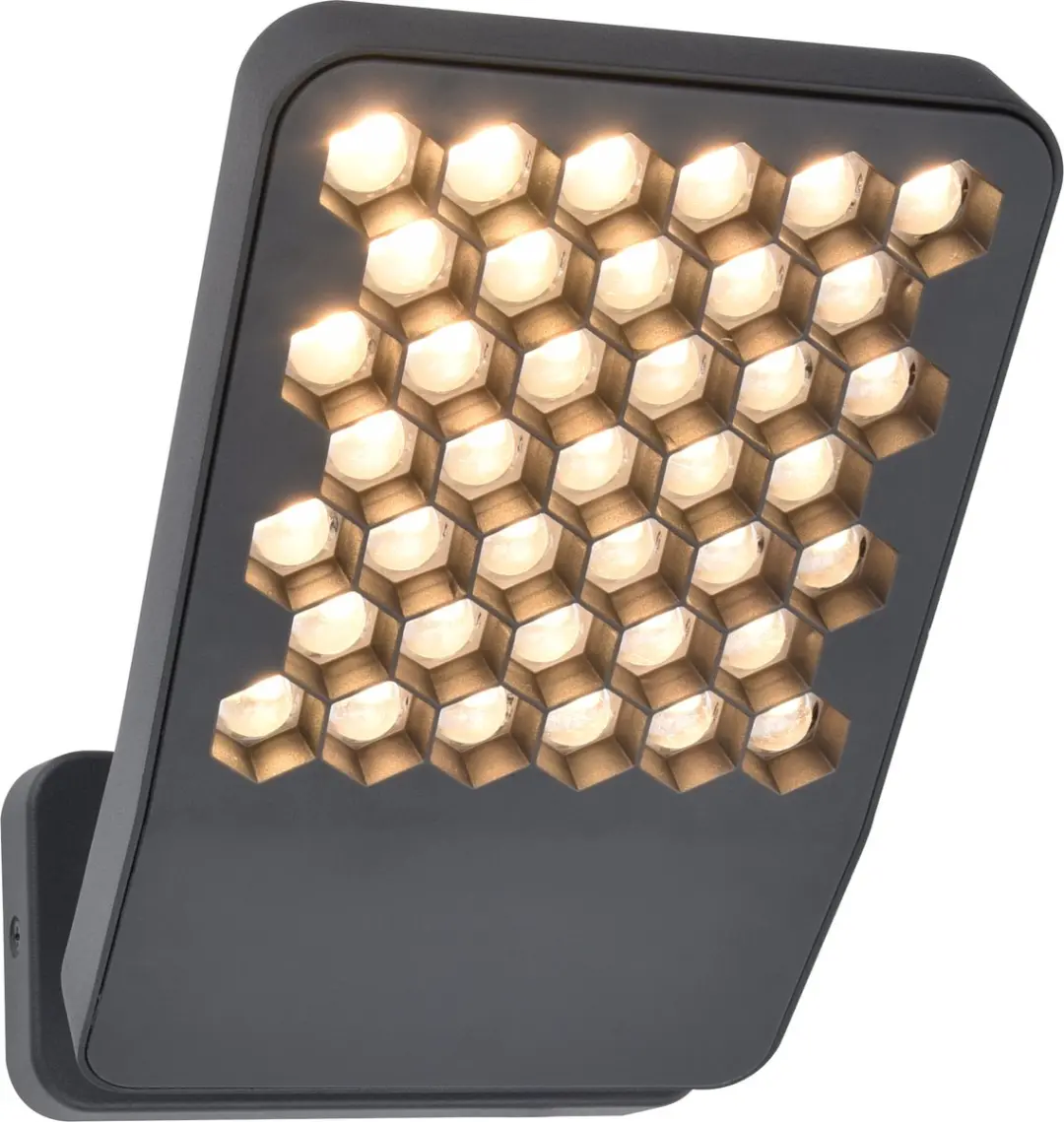 Lutec Atlantis LED Wandlamp 2000Lm 4000K - Donkergrijs