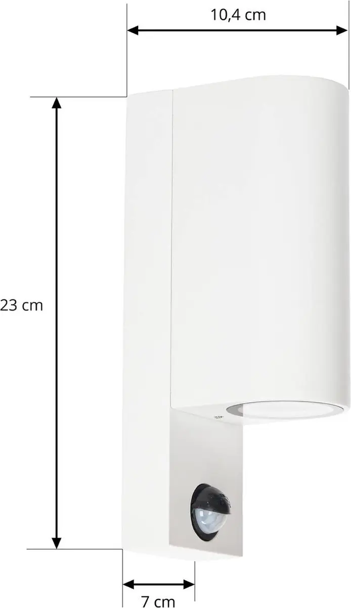 PRIOS Wandlampen Buiten 2-Lichts Aluminium Glas H22.8cm GU10 Wit - afbeelding 6 van 6