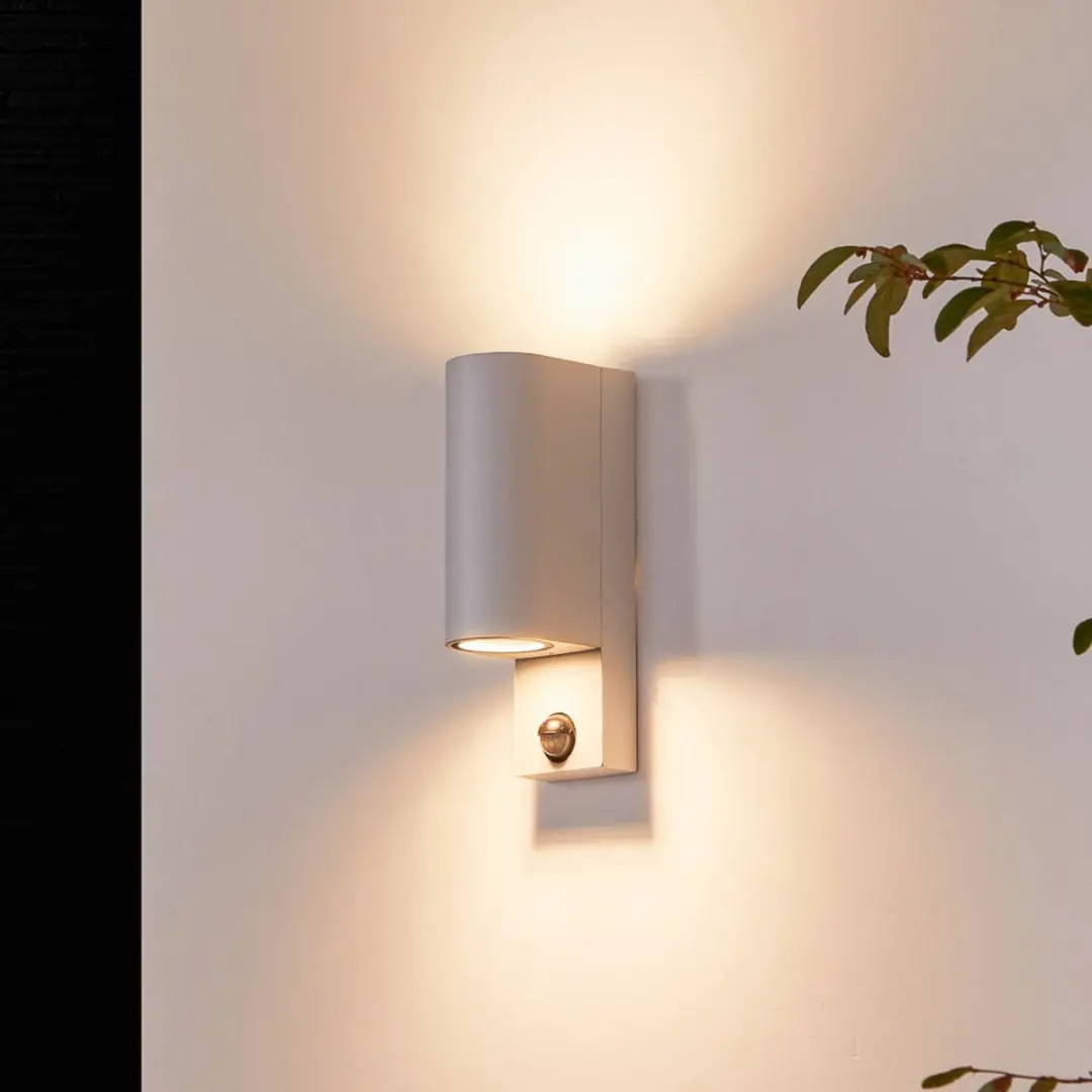 PRIOS Wandlampen Buiten 2-Lichts Aluminium Glas H22.8cm GU10 Wit