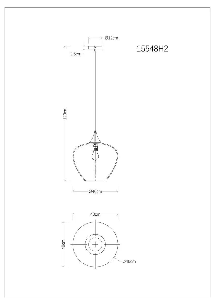 Globo Maxy Hanglamp Ø40cm - Zwart