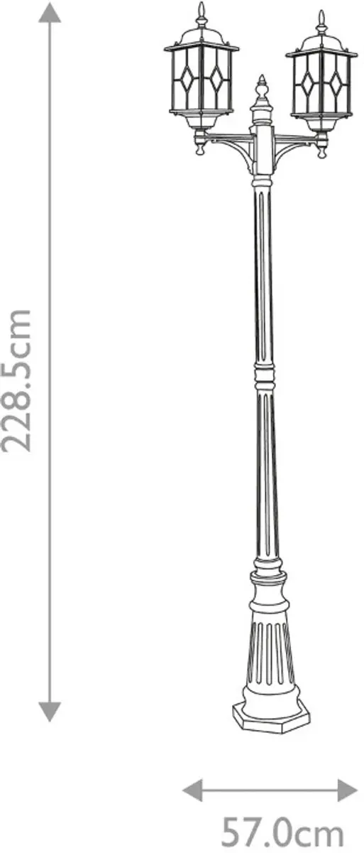 Elstead Lighting Wexford LED Tuinpilaar - 2x E27 60W - IP44 - Zwart/Zilver