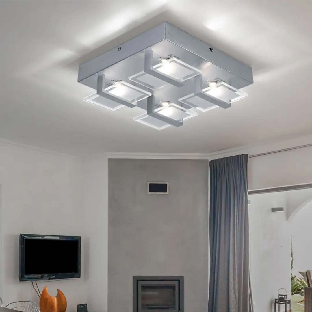 Globo Plafondlamp 2-delig - 4x LED 5W 332 Lm - Zilver