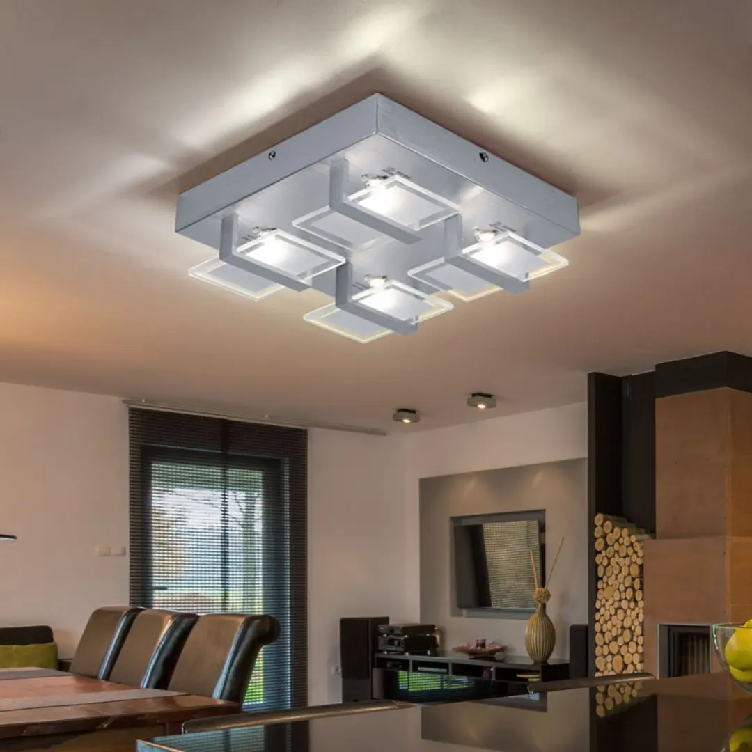 Globo Plafondlamp 2-delig - 4x LED 5W 332 Lm - Zilver - afbeelding 6 van 6