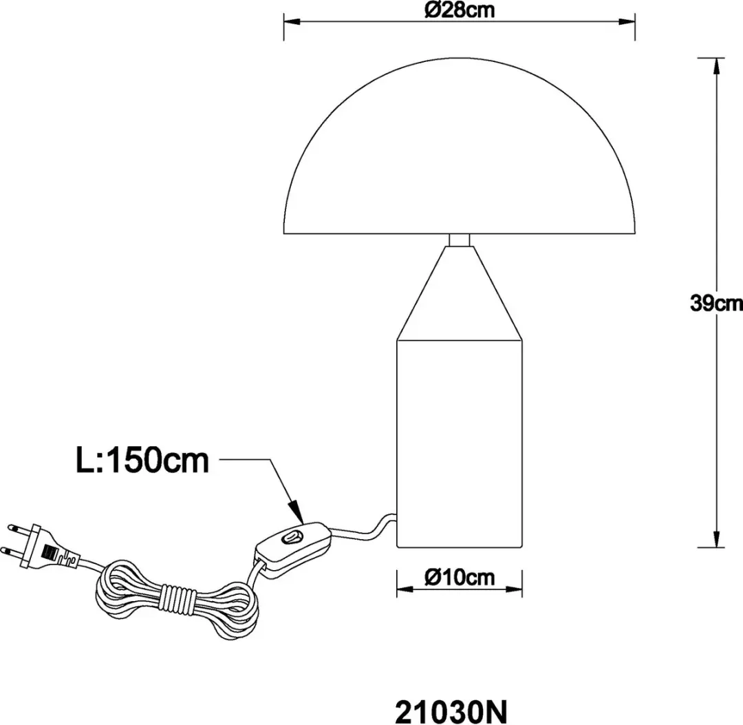 Globo Atoma Staal Tafellamp Ø28cm - 2 Lichtpunten - afbeelding 6 van 6