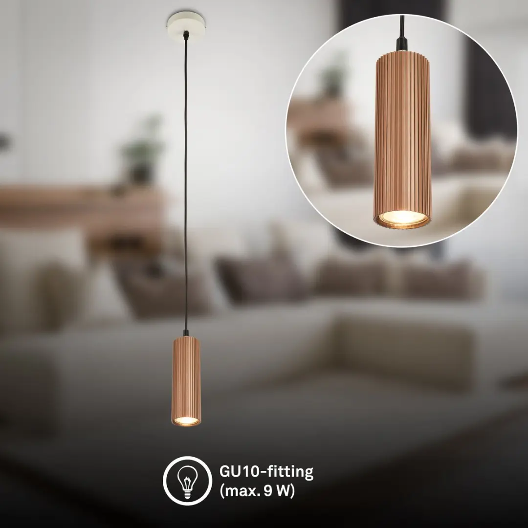 Briloner Ida Hanglamp - GU10 - 9W - Koffiegrijs
