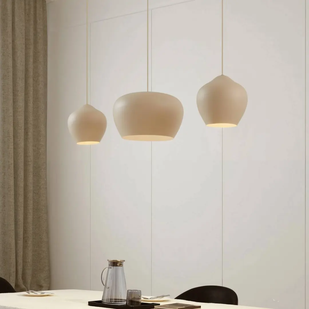 Lucande Hanglamp 3-Lichts E27 - 30cm - Beige/Wit