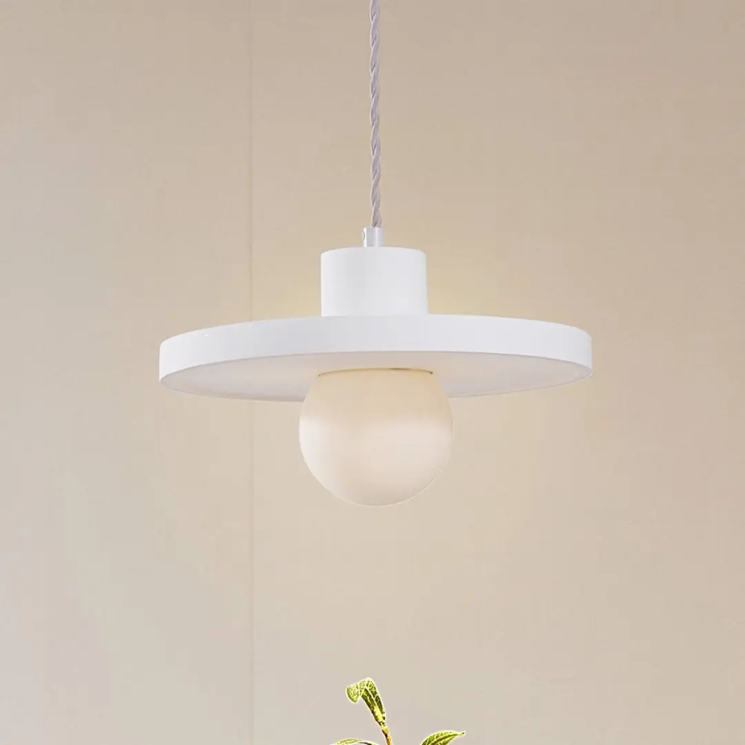 Lindby Hanglamp Gips Glas 1 Licht E27 - 28cm - Wit