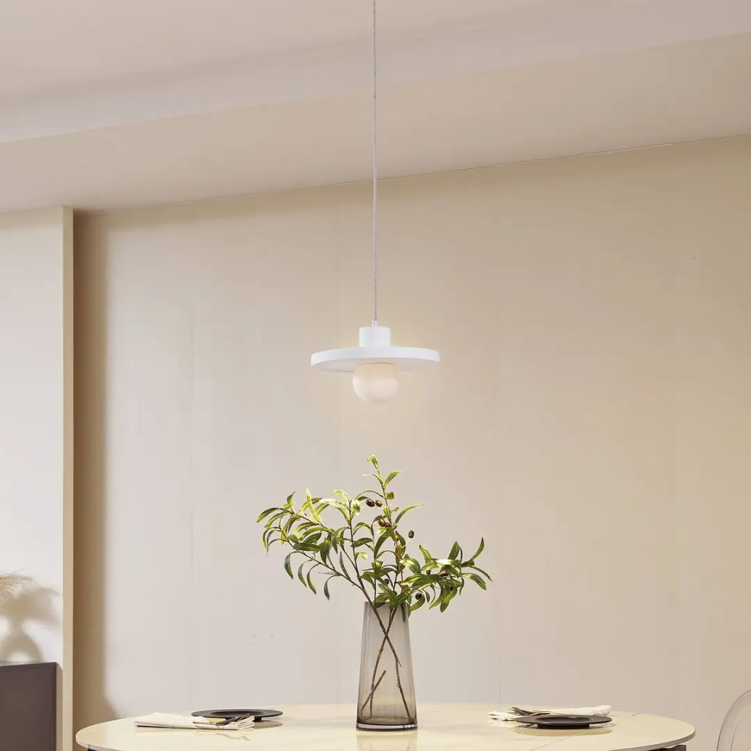 Lindby Hanglamp Gips Glas 1 Licht E27 - 28cm - Wit