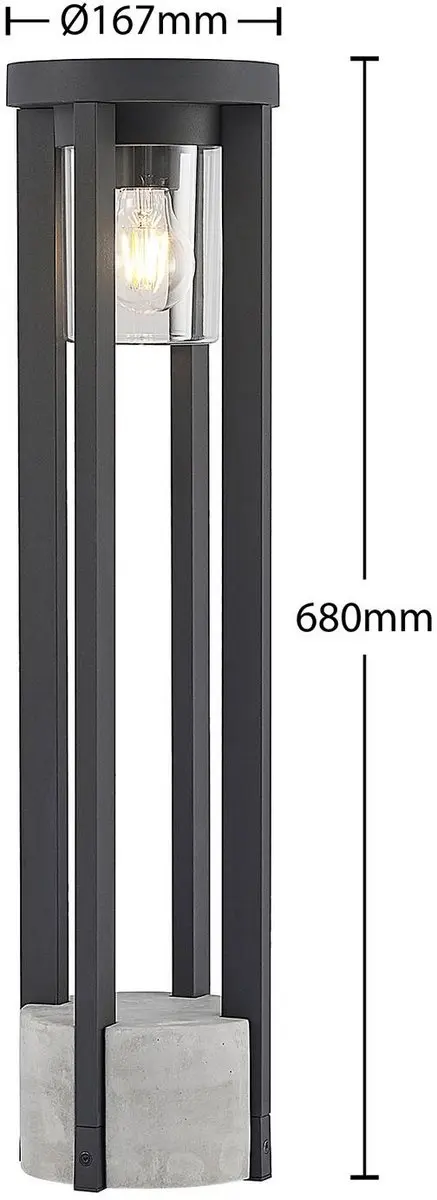Lucande Tuinpadverlichting Aluminium 16,7cm - E27 - Donkergrijs