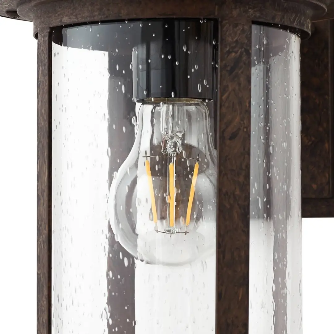 Lindby Wandlamp Buiten Aluminium Glas 33.4cm E27 - Roest Transparant