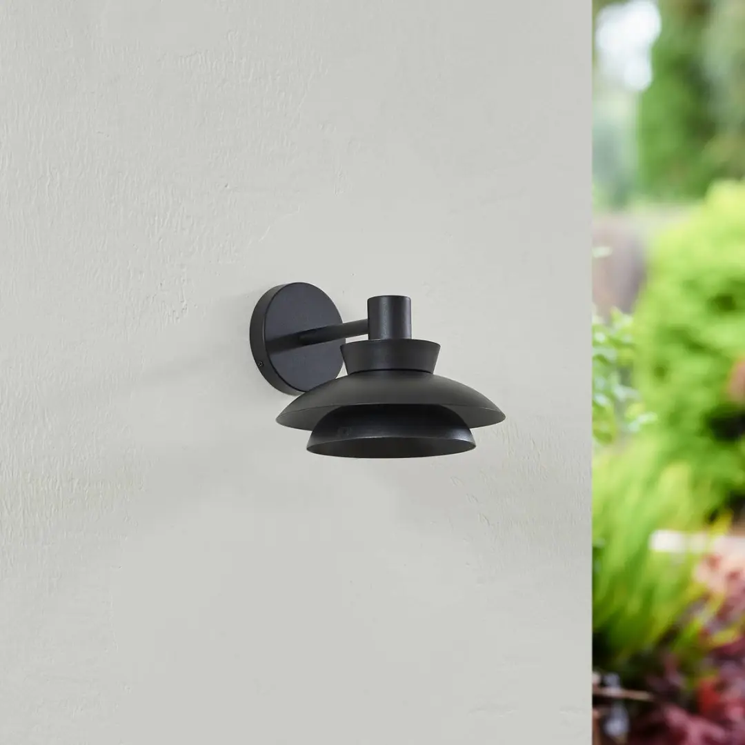 Lucande Wandlamp Buiten 1 Licht E14 - Zwart