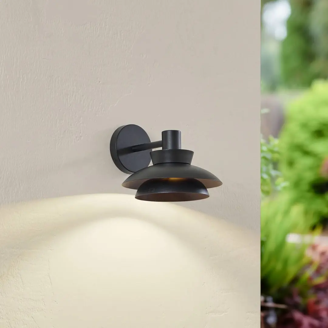Lucande Wandlamp Buiten 1 Licht E14 - Zwart