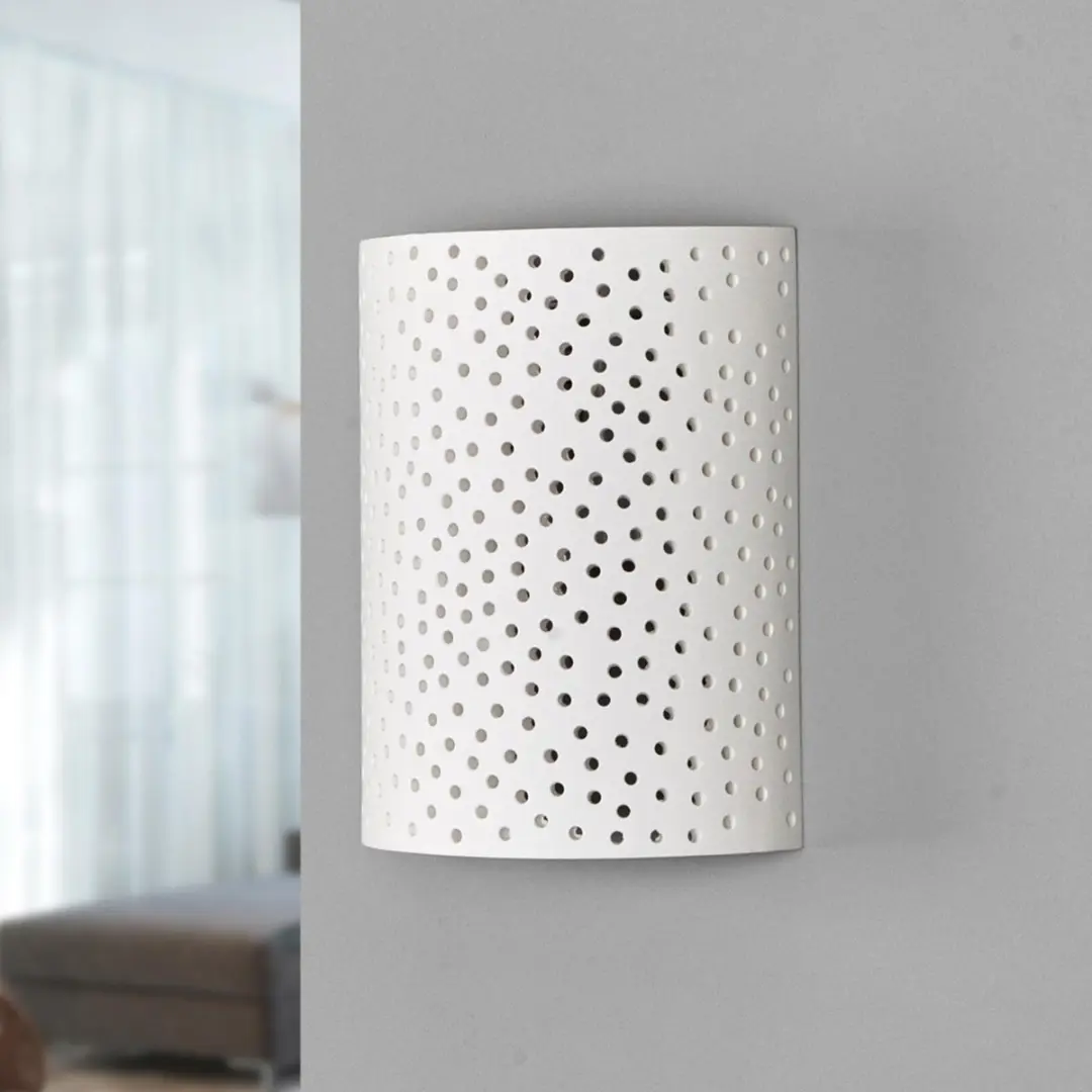 Lindby Wandlamp Gips Metaal 1 Licht E14 Wit