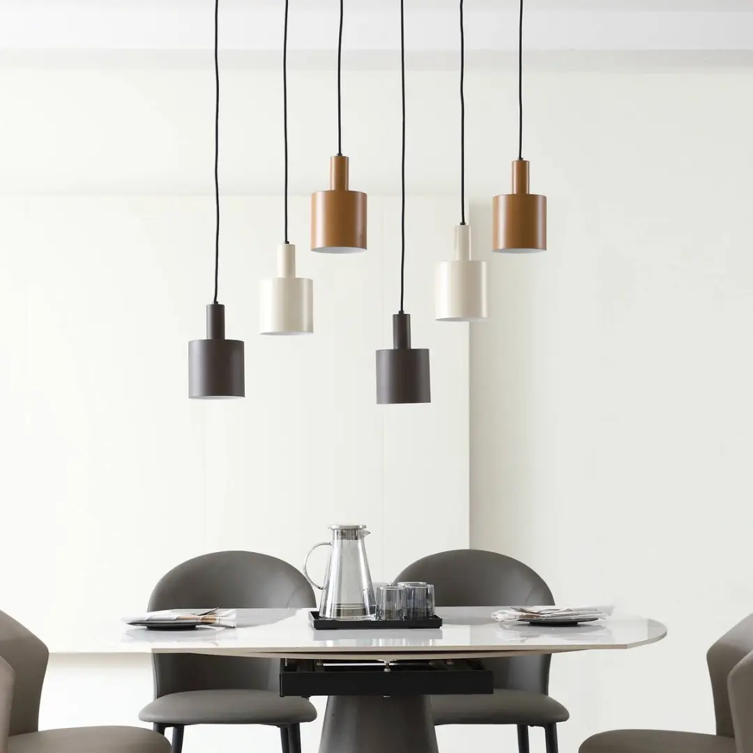 Lindby Hanglamp 6-Lichts IJzer - Donkerbruin/Koffiebruin/Beige