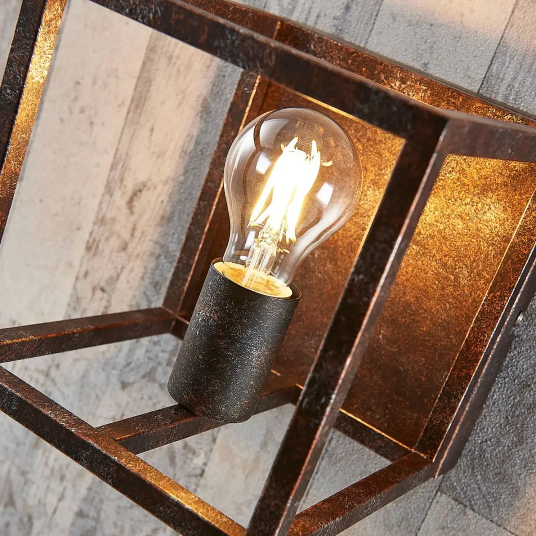 Lindby Wandlamp Metaal Roest Antiek - E27
