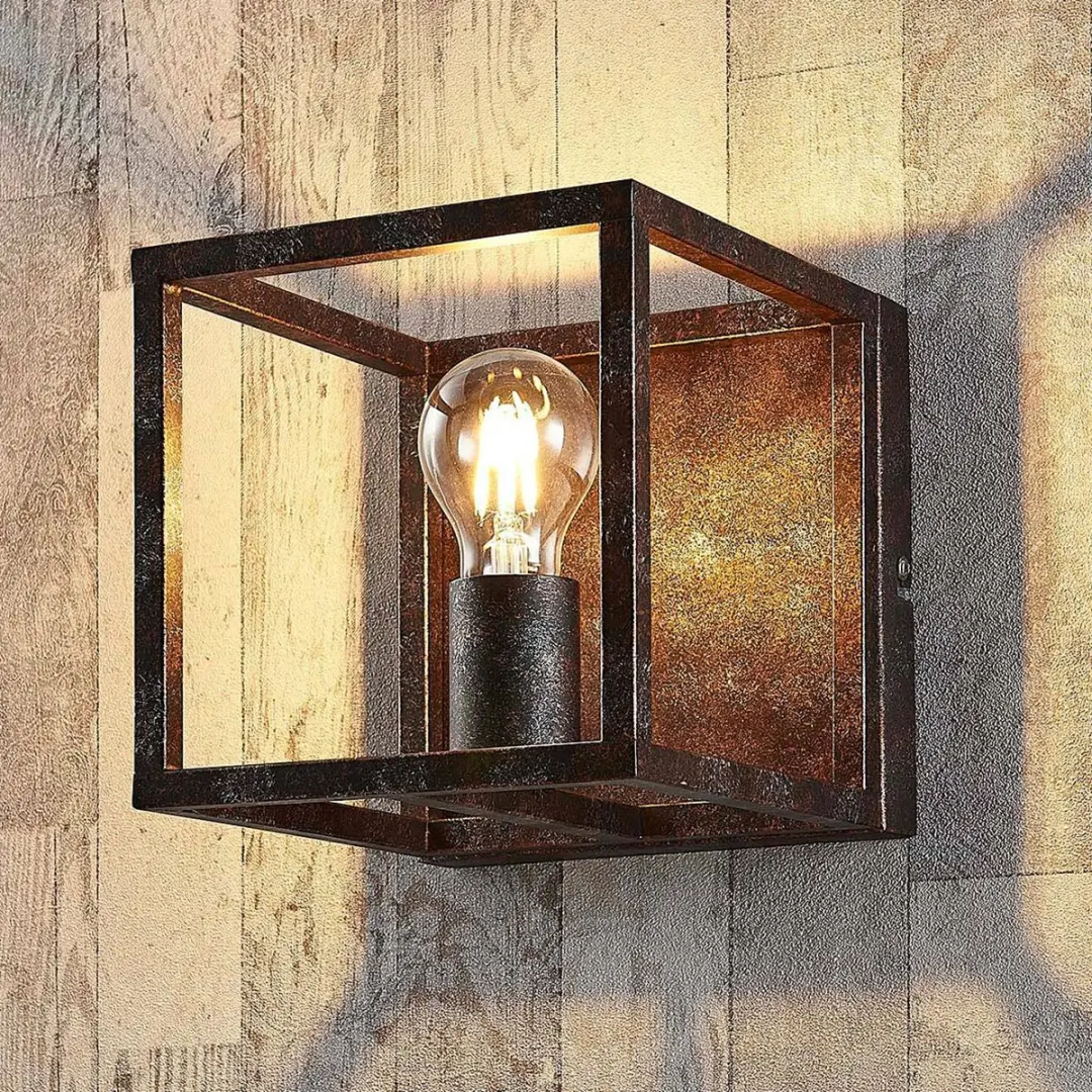 Lindby Wandlamp Metaal Roest Antiek