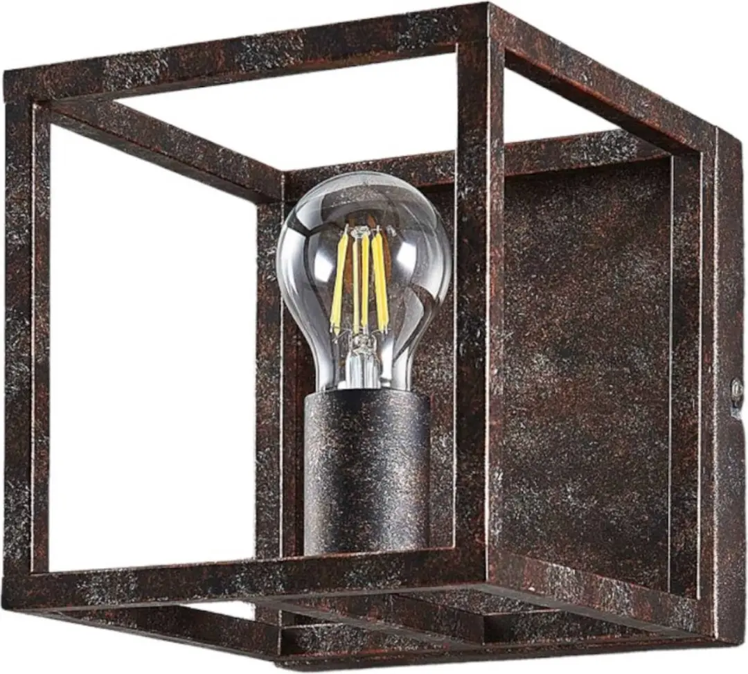 Lindby Wandlamp Metaal Roest Antiek - E27
